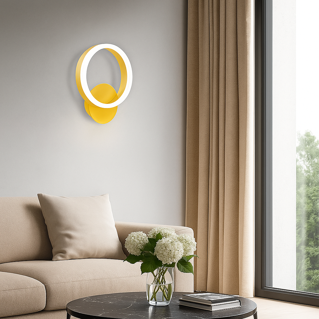 LED wall light THEMIS golden 18W/1100LM 200mm