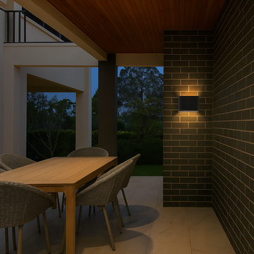 Extra-flat outdoor LED wall light, 6W=40W, 3000K, warm light, 540Lm, IP65