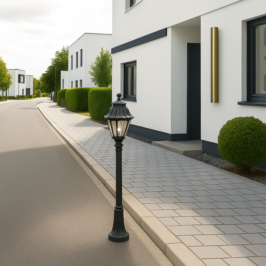 Mizar street lighting pole 77cm with Fumagalli Anna lantern