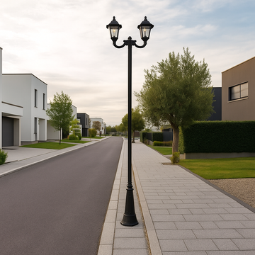 3m street lighting pole with Ofir 2L system and Fumagalli Noemi lanterns + 30W LED