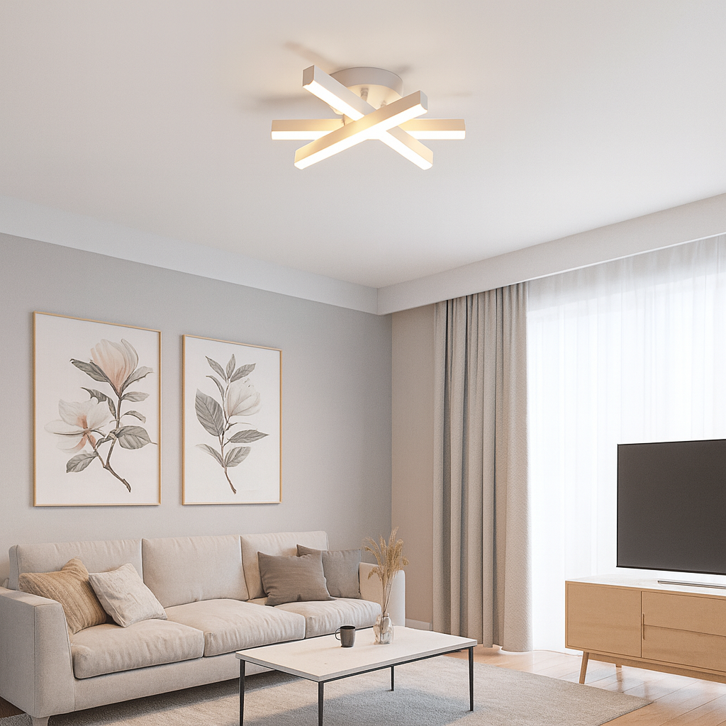 Modern White LED Ceiling Light 24W Warm White, 3 Types of Light 