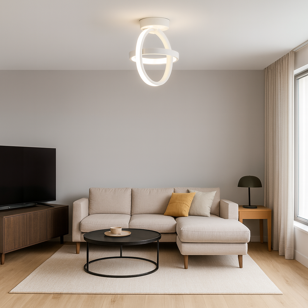 Ceiling Light 2 Circles Led Warm Neutral Cool Light 26W