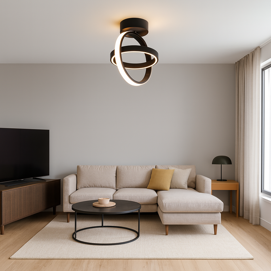 Ceiling Light 2 Circles Round Led Warm Neutral Cool Light 23W