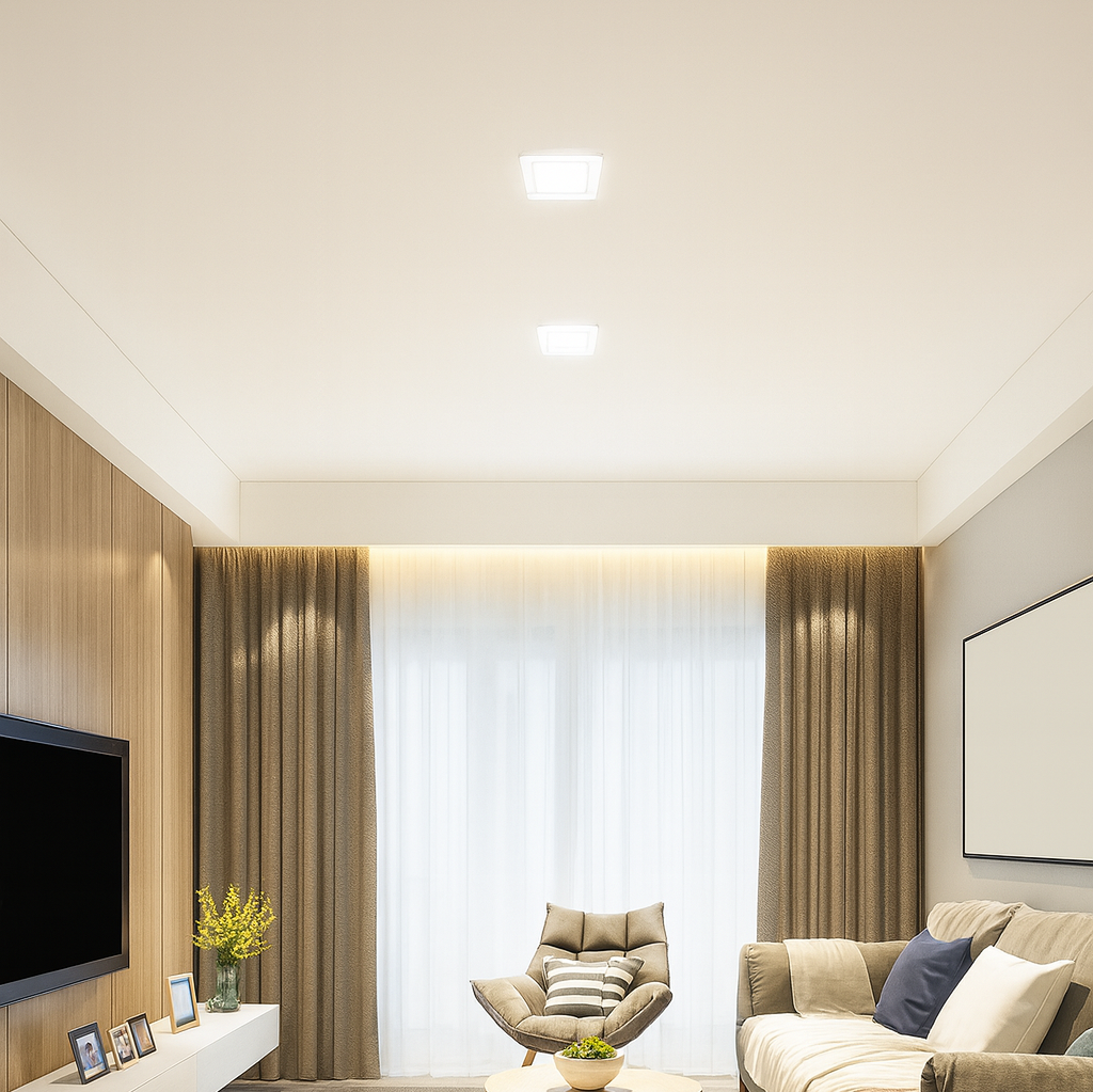 Slim Square LED Spot 120x120mm, 6W=40W, 6400K, cold light