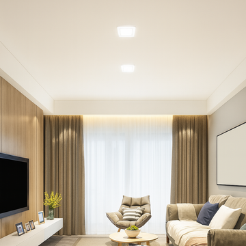 Frameless LED spotlight Luna, 120x120mm, 14W=130W, 6000K, cold light