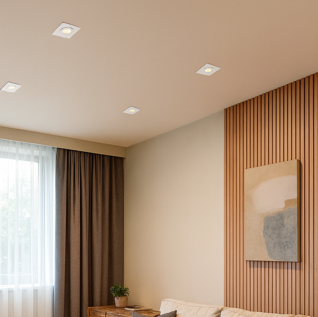 Square LED Spot COB white, 9W=160W, 6500K, cold light