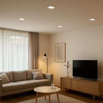 Square LED Spot Two Colors 3+3W 3000k-6500k Three Functions 