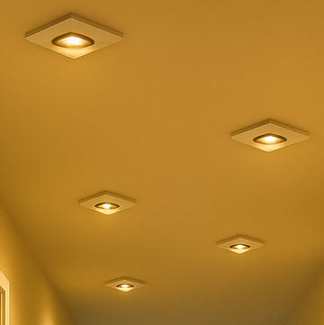 Spot LED Patrat pentru Mobila, 35x35mm, 3W, 3000K, lumina calda