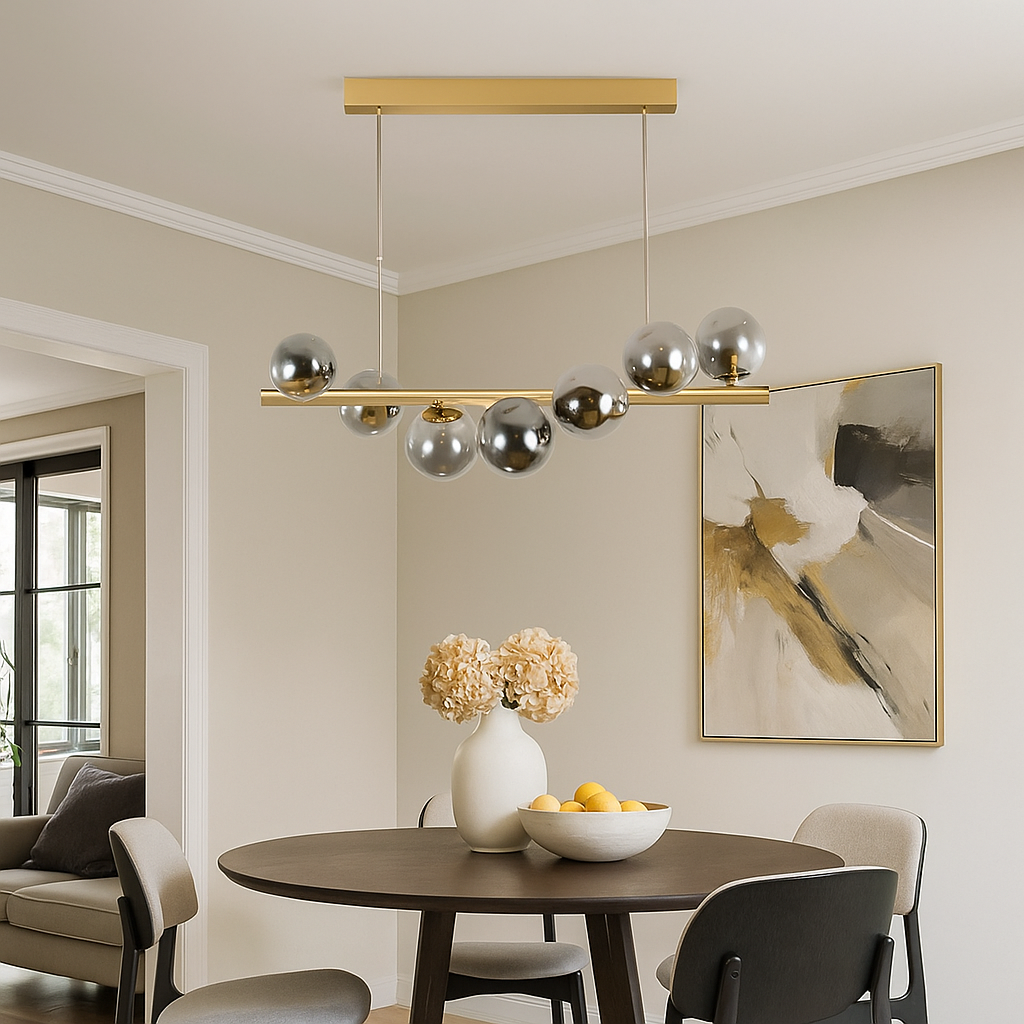 Lustra LED Gold Modern Nordic Fumriu 7 Bile