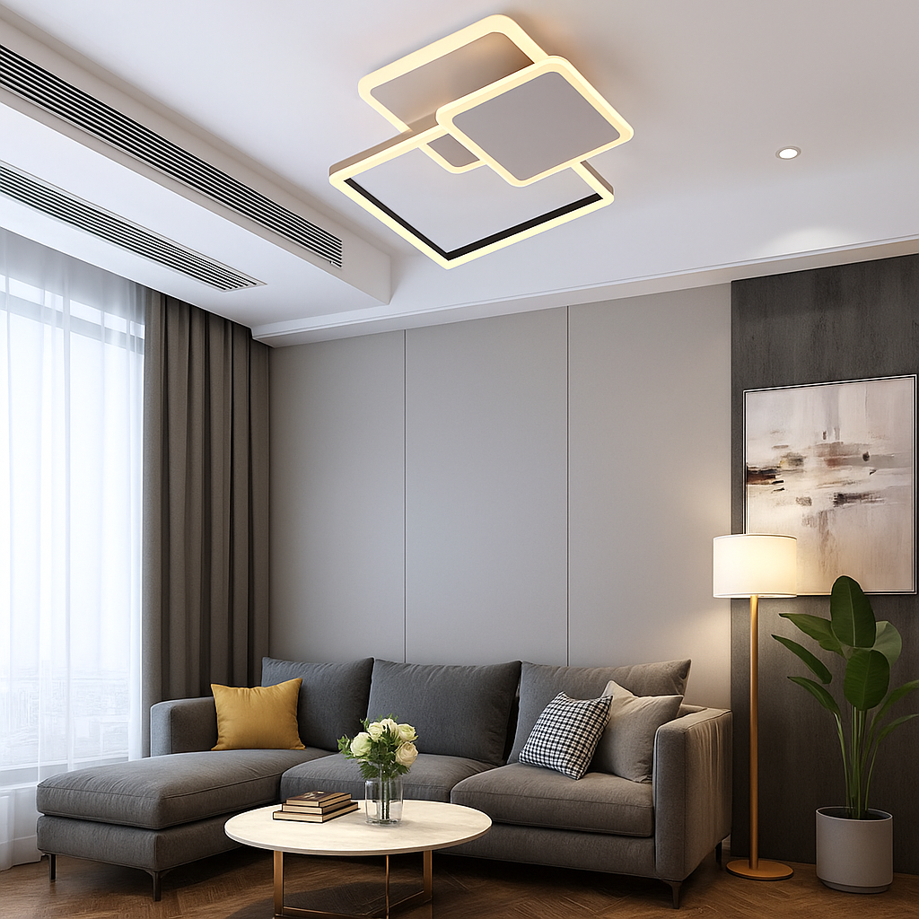 Lustra LED cu Telecomanda wifi 2.4G lumina/rece/calda/neutra intensitate reglabila Maro