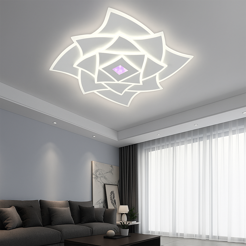 Lustra LED RGB 228W cu Telecomanda wifi D55cm 2.4G lumina/rece/calda/neutra intensitate reglabila