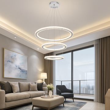 Lustra LED Cristal Telecomanda wifi 2.4G lumina/rece/calda/neutra intensitate reglabila