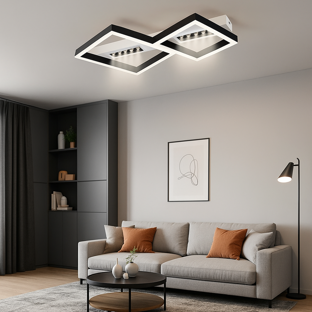 Lustra LED cu Telecomanda wifi 60W 2.4G cu 3 functii lumina/rece/calda/neutra intensitate reglabila