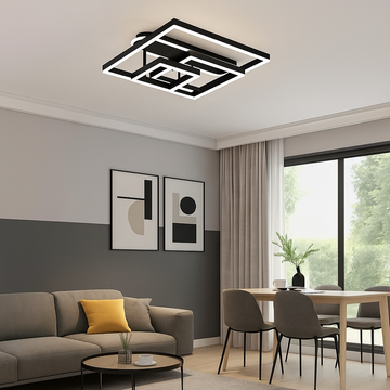 Lustra LED Black cu Telecomanda wifi 2.4G lumina/rece/calda/neutra intensitate reglabila