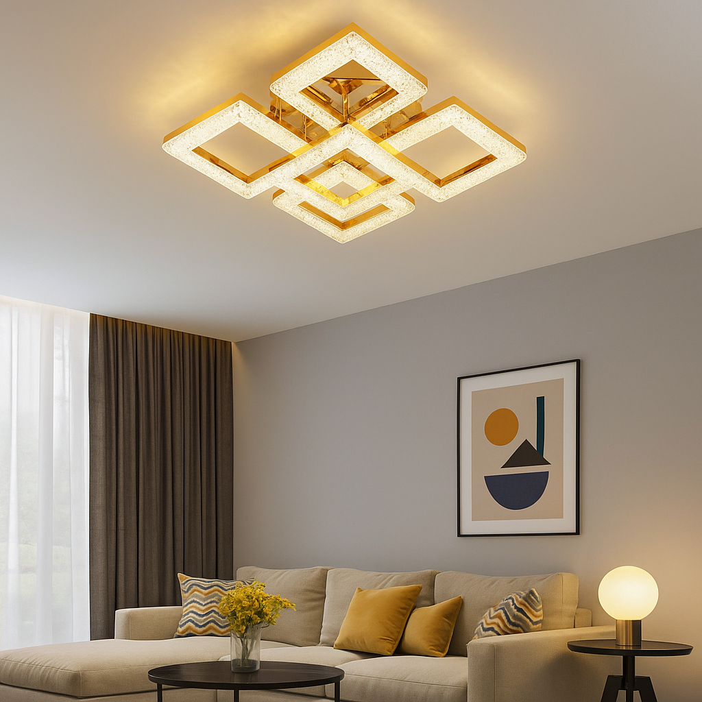 LED chandelier with 2.4G wifi remote control with light/cold/warm/neutral adjustable intensity