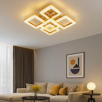 LED chandelier with 2.4G wifi remote control with light/cold/warm/neutral adjustable intensity