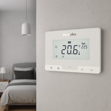 Homplex 19 wireless smart thermostat white, Wi-Fi, programmable, with Alexa and Google voice control