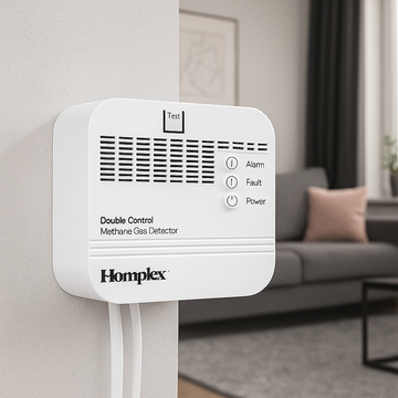 Detector de gaz metan cu declansare dubla 12VDC + 230VAC, cu fir - Homplex HD100 Double Control