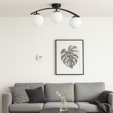 Lustra Cu 3 globuri, Alb Mat 27*3 maxim 40w/bec