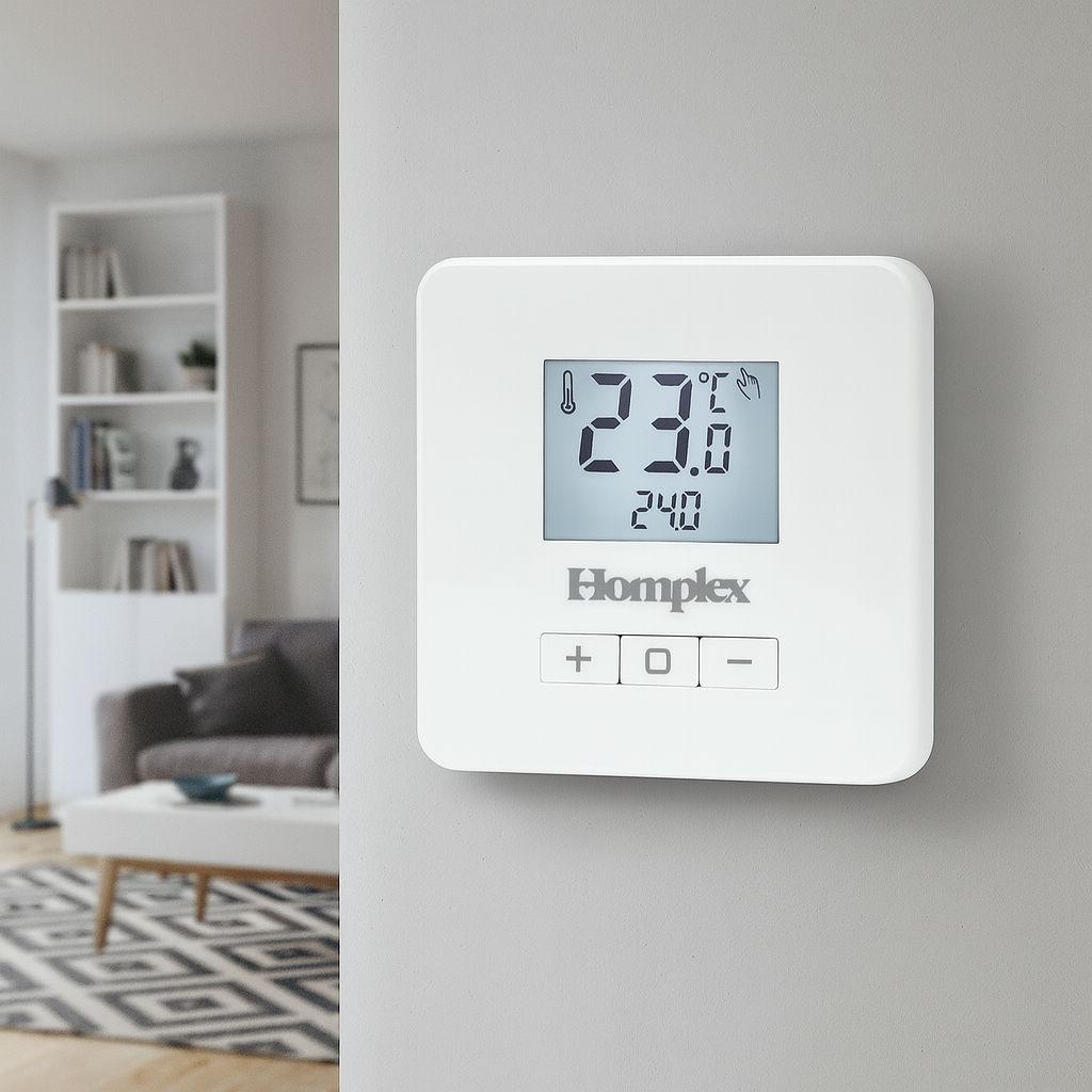 Homplex EVO X white wired thermostat for boiler