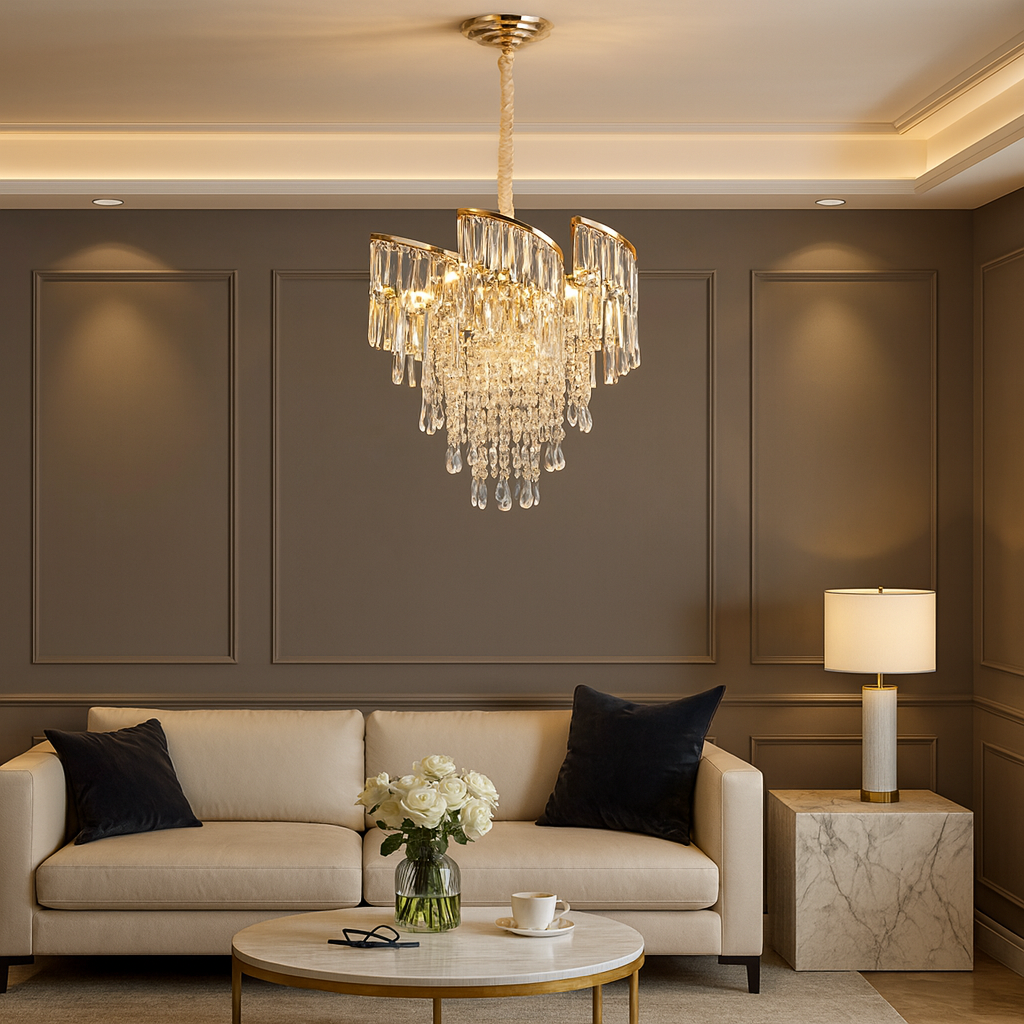 Crystal chandelier on the chain? D50cm GOLD 8xE14/40W/230V 