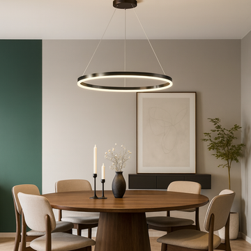 Minimalist ring LED chandelier with remote control