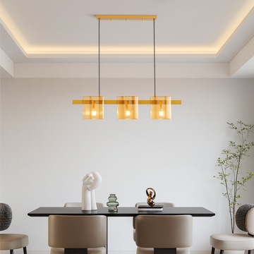 LED Chandelier Modern Polish GOLD Glass G9 X 3