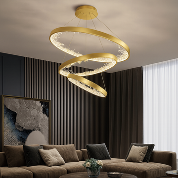 Lustra LED Negru D40+60+80cm cu Telecomanda wifi 2.4G 45cm lumina/rece/calda/neutra intensitate reglabila