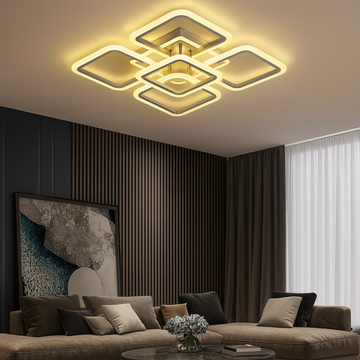 Lustra LED Moderna cu Telecomanda wifi 2.4G lumina/rece/calda/neutra intensitate reglabila Crom