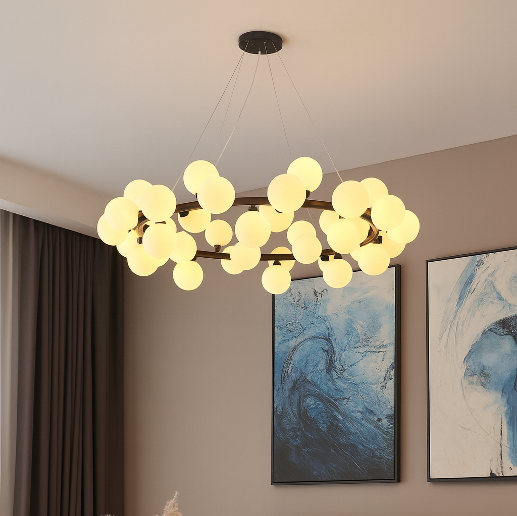 Lustra LED Modern Nordic Pendant Lights Ball cu 45Buc Glob