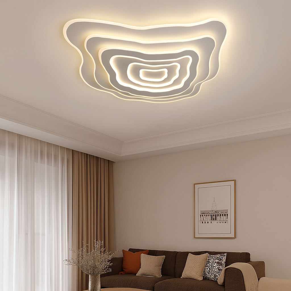 Lustra LED Cloudy 78cm cu Telecomanda wifi 2.4G lumina/rece/calda/neutra intensitate reglabila