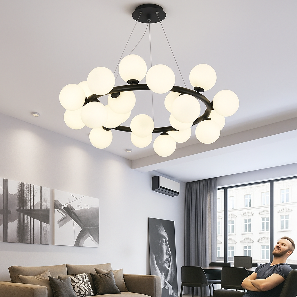 Lustra LED Modern Nordic Pendant Lights Ball cu 25Buc Glob