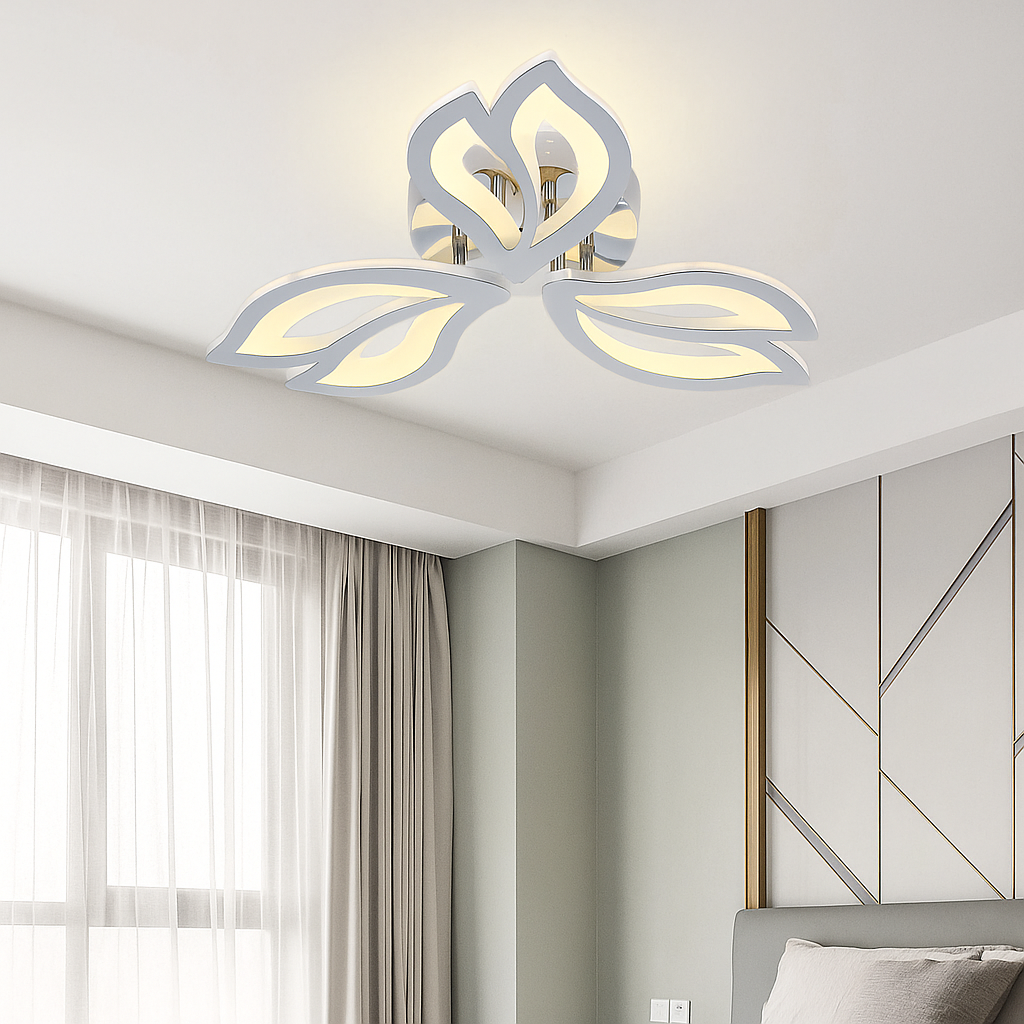 Lustra LED cu Telecomanda wifi 2.4G Crom lumina/rece/calda/neutra intensitate reglabila