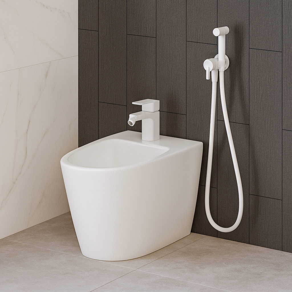 Bidet mixer, recessed, with bidet hand shower, Deante