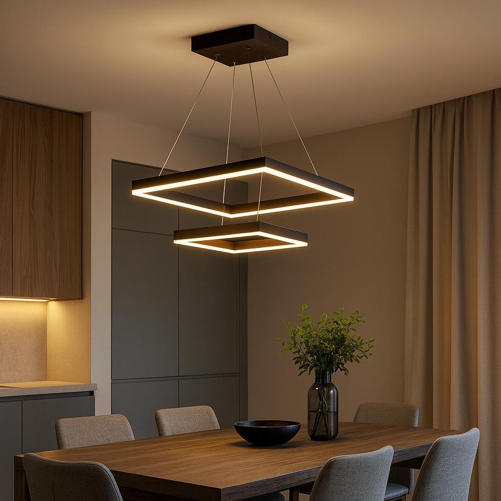 Lustra LED minimalista Square Maro, cu Telecomanda wifi 2.4G