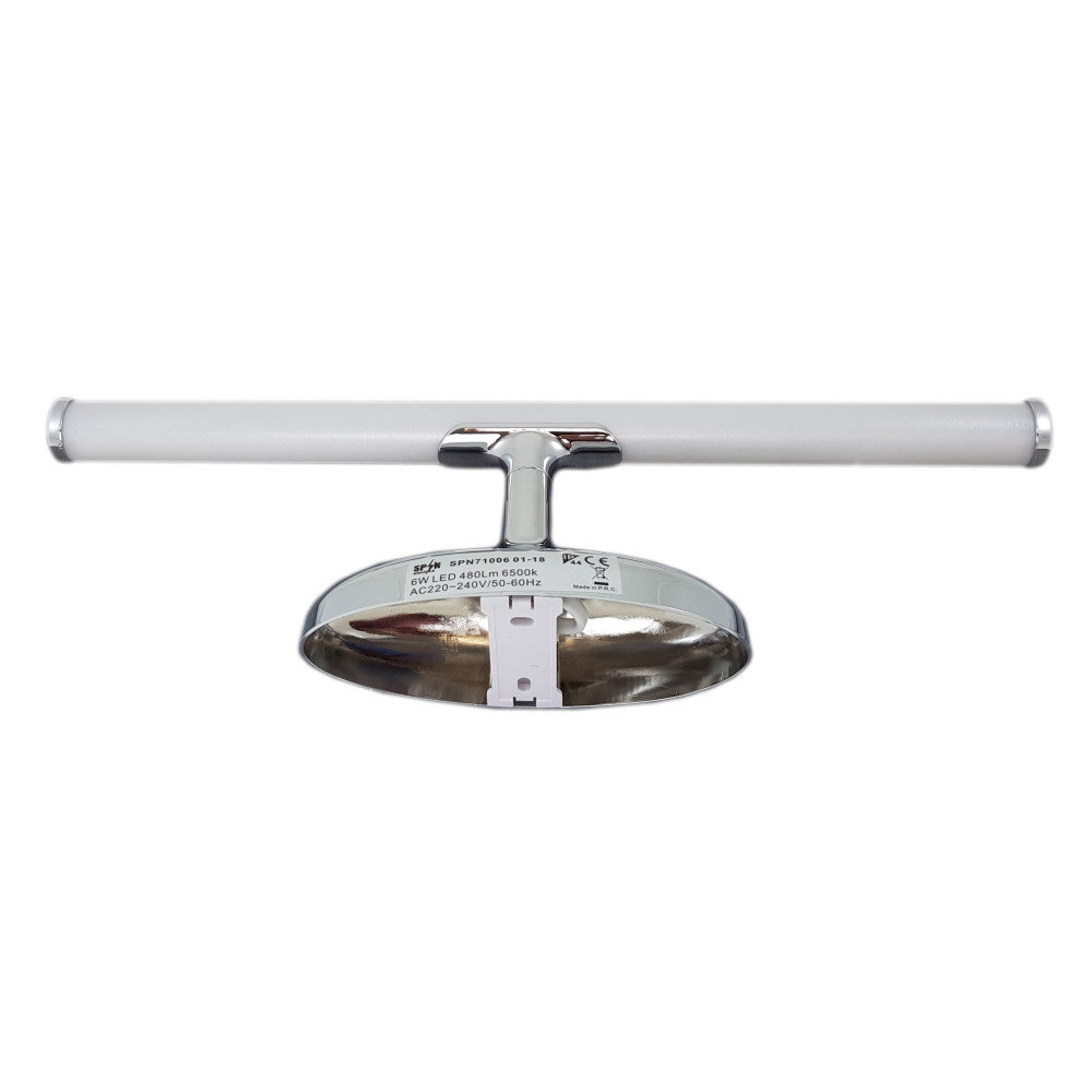 Corp LED baie inox, 6W, 6500K, lumina rece, cu protectie IP44, 400mm