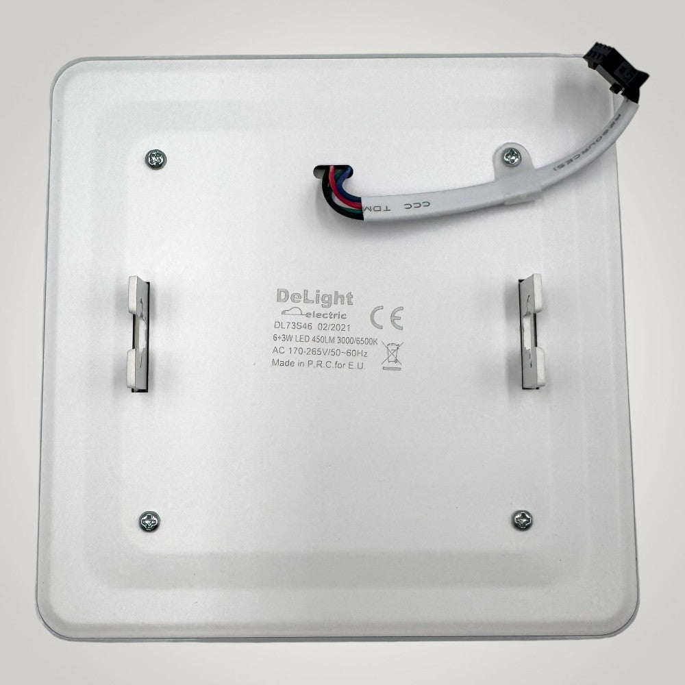 Spot LED Patrat Doua Culori 6+3W 3000k-6500k Trei Functii