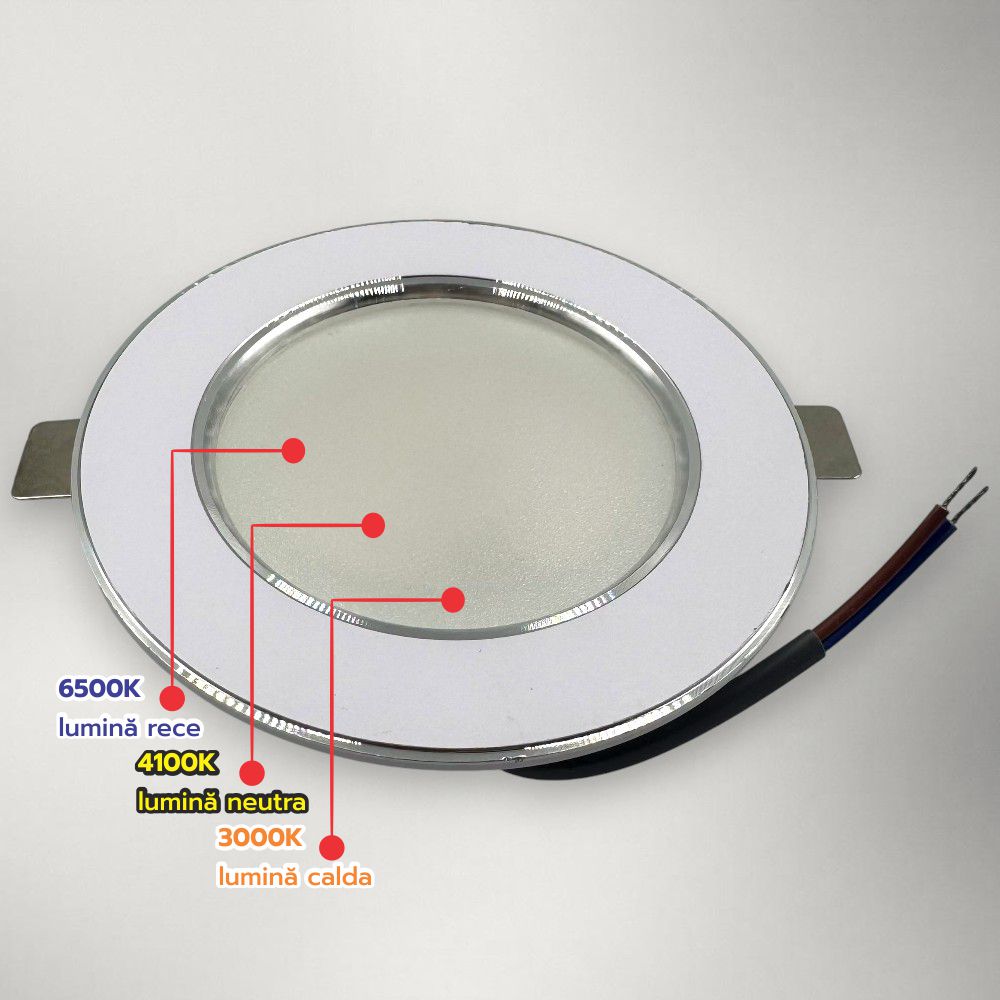 Spot LED Rotund Trei Culori 5W 3000k-6500k