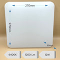 Plafoniera Slim Milky 12W=140W, 270x270x60mm, 6400K, lumina rece