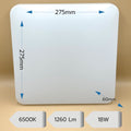 Plafoniera Led Slim Milky 18W=160W, 275x275 mm, 6500K, lumina rece