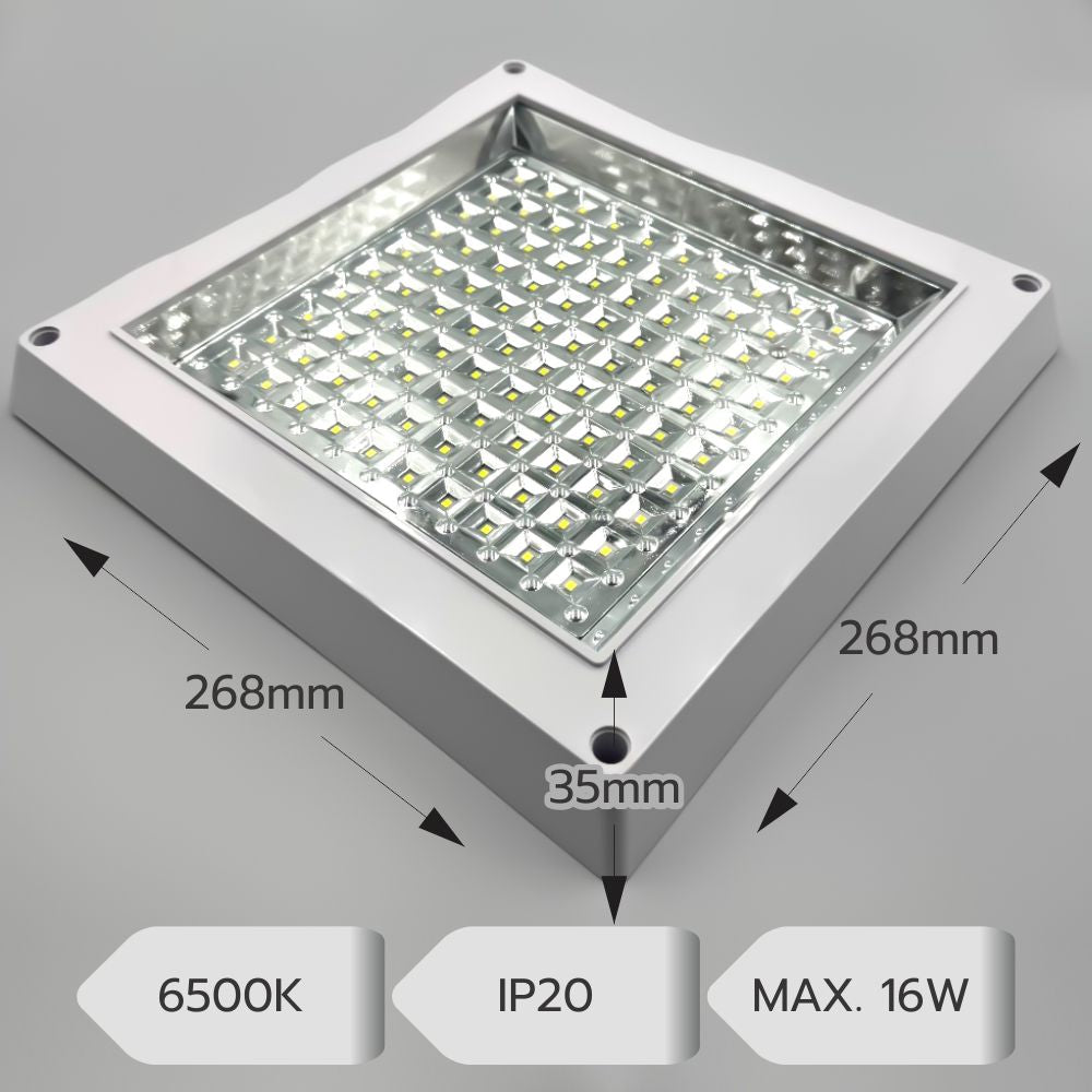 Plafoniera LED Patrata Pentru Bucatarie 16W 6500K