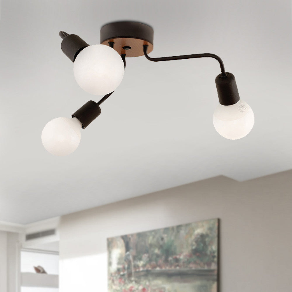 LUSTRA AHTAPOT NEGRU 3XE27 60W