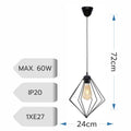 LUSTRA LINA NEGRU 1XE27 60W