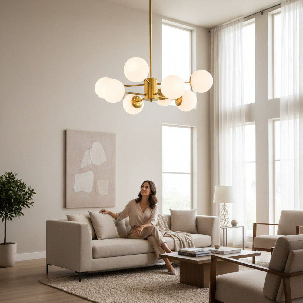 LUSTRA 8 BRATE COSMO GOLD 8xE27 800x680MM IP20