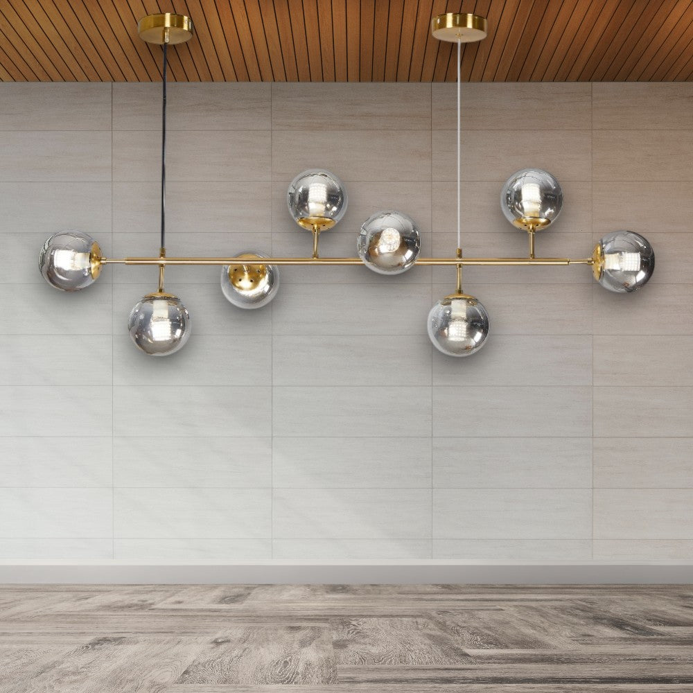 LUSTRA SUSPENDATA CU ABAJUR AETHER II, 125 X 100 X 40 CM, 8X10W E27
