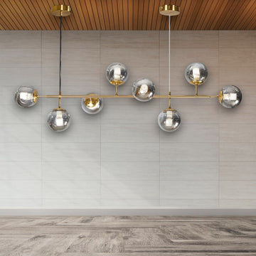 LUSTRA SUSPENDATA CU ABAJUR AETHER II, 125 X 100 X 40 CM, 8X10W E27