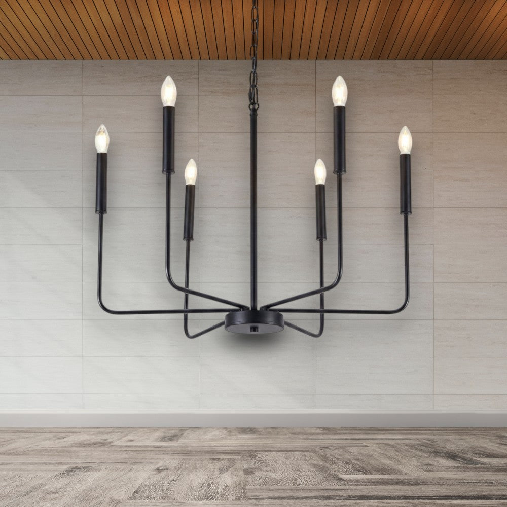 CANDELABRU SUSPENDAT CU 6 BRATE ZEUS, O 70 X 150CM, 6X7W E14