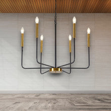 CANDELABRU SUSPENDAT CU 6 BRATE ODIN, O 70 X 160CM, 6X7W E14