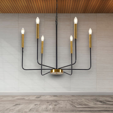 CANDELABRU SUSPENDAT CU 6 BRATE ODIN, O 70 X 160CM, 6X7W E14