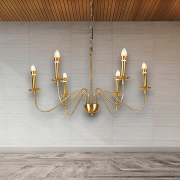 CANDELABRU SUSPENDAT CU 6 BRATE MEDUSA, O 76 X 140CM, 6X7W E14